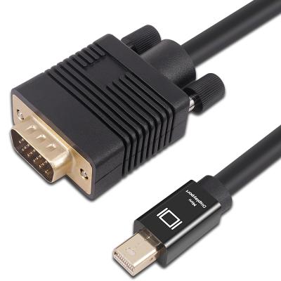 China Black Speaker DP Male VGA Convert Cable Displayport Male To Mini To VGA Cable For HDTV Monitor for sale