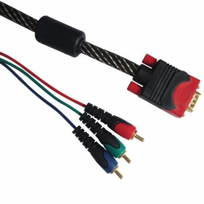 China For iPod VGA Cable RCA To VGA PVC Jacket Gold Plated Cable VGA One RCA For Multimedia for sale