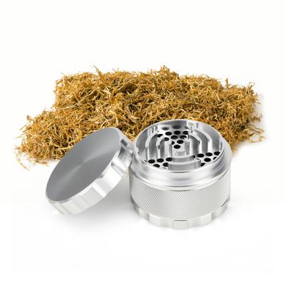 China Transitional Aluminum Tobacco Grinders 64mm Silver Color 4 Layers Portable Herb Grinder for sale