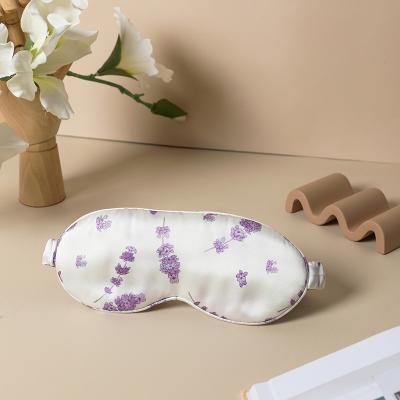 China Customized Colorful Organic Printed Silk Eye Mask Formal Eyemask Set For Sleep for sale