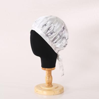 China New Eco-friendly Reversible Silk Hood Sleep Night Hat Cover Adjustable Size Head Hat for sale