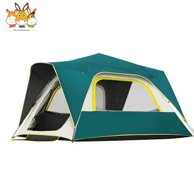 China Straight Tie Type Factory Outlets Camping Tent 4 6 Person Waterproof Pop Up Tent with Top Rainfly, Instant Cabin Tent for Outdoor, Beach for sale