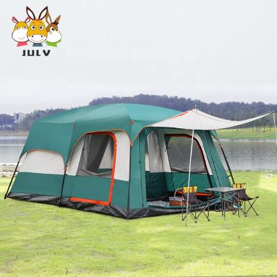 China Outdoor Entertainment OEM Space China Custom 6 Large 8 10 12 Person Folding Camping Tent Price Sunshade Tent for sale