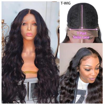 China Straight Hair Lace Front Wig Cuticle Aligned 180% T Piece Lace Front Human Hair Wigs For Black Women Pre Plucked T Wig With Baby Hair for sale