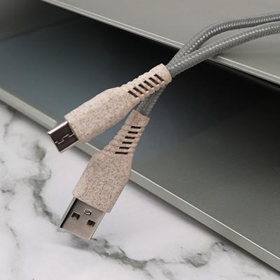 China MP3/MP4 Player Ready To Board Wheat Eco-friendly Biodegradable Straws USB Charging Data Cables For Mobile Phone for sale