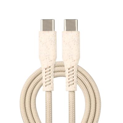 China Type C Mobile Phone Wheat Straw Fiber 1M Mobile Phone USB Cable Biodegradable Fast Charger Cable Micro USB Charging Cable for sale