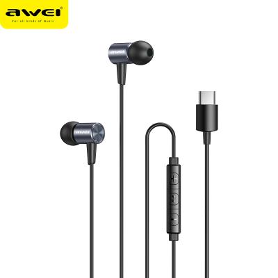 China AWEI Factory Price New Type-C TC-2 Wired Earphone Wholesale With Microphone en venta