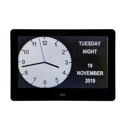 China Home Decoration Style Frame 3 Modes 7 Inch Top Calendar Digital Photo Alarm Time Digital Medicine Remider for sale