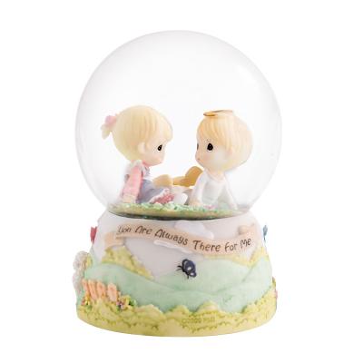 China Wholesale Purchase Artificial Snow Globes Resin Opens Snow Globe Music Box With Valentine Sale Decoration Lover Wedding Souvenir for sale