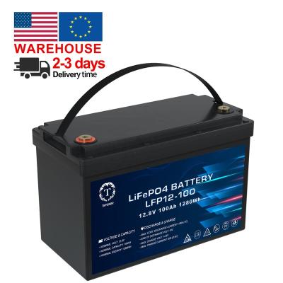 China Electric Power Systems batteries 12v 100ah 120ah lifepo4 yacht golf CartsApplication 12.8V 100Ah rechargeable solar lithium battery for sale