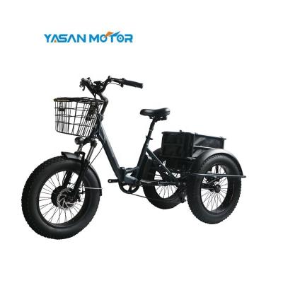 China Aluminum Alloy Three Wheel Electric Cargo Tricycle 500w High Power Electric Bike Ebike Cargo Electric Bicycle Fat Tire for sale