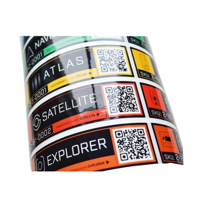 China Waterproof custom textured paper qr code stickers / barcode label for sale