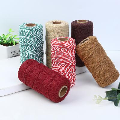 China Sustainable DIY Gift Wrapping Cotton Tie Twisted Soft Cotton Rope Two Color Combo for sale