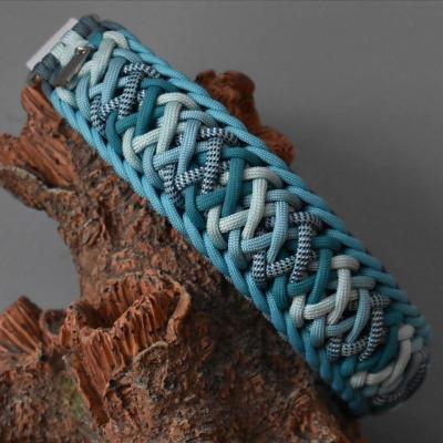 China Personalized Vegan 550lb Tactical Designer Paracord Dog Collars PU Manufacturers Personalized Leather Pet Collar for sale