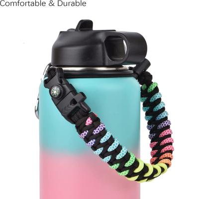 China 2022 Hot Sale Minimalist Paracord Water Bottle Grip Water Bottle Strap Holder Carabiner Compatible With Wide Mouth Bottles for sale