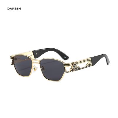 China High Quality Hip Hop Steampunk Eyewear 2021 Rectangle Metal Frame DARSIN Fashion Sunglasses Shading Sun Glasses for sale