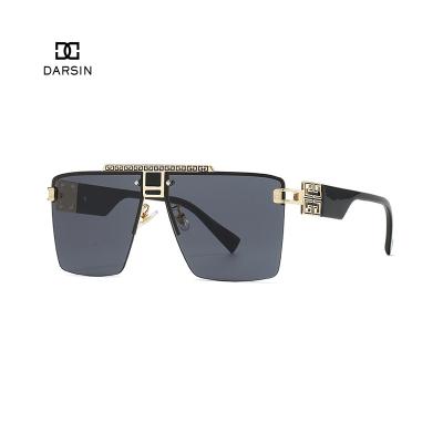 China Fashion Rimless Sunglasses 2021 Women Men Square Oversized Metal Frame Sunglasses DARSIN for sale