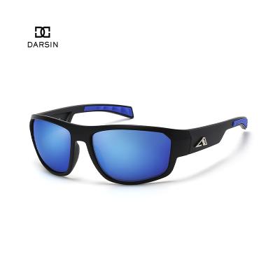 China Factory Wholesale Custom New Arrival DARSIN Sports Sunglasses Oversized Blue Mirror Men Polarized Sports Sunglasses for sale