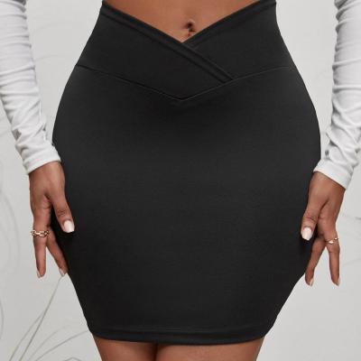 China 2022 Anti-Static New Summer Fashion Solid Color V-cut Waist Bodycon Skirt Women's Sexy And Club Skirts for sale