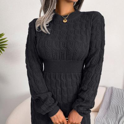 China 202022 anti-static autumn and winter leisure twist waist bag hip dress bottoming sweater skirt knit dress for sale