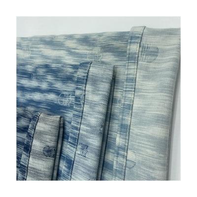 China 2021New Breathable Designs In Stock Professional High Quality Non-elastic Woven Indigo Jacquard Denim Fabric YARN DYED for sale