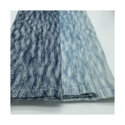 China 2021New Indigo breathable designs woven jacquard high quality stretch denim fabric for fashion jeans dress for sale