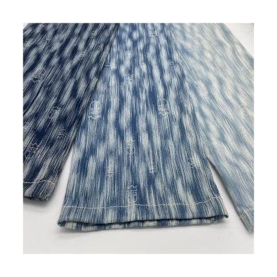 China 2021indigo jacquard new designs breathable in stock professional high quality non-elastic woven denim fabric YARN DYED for sale