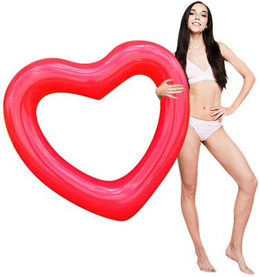 China Women Ring Pool Lounger Inflatable Swimming Heart Shaped Float Tube for sale