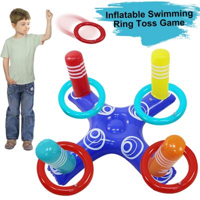 China PVC EN71 Inflatable Ring Toss Game, 0.18~0.50mm Floating Swimming Ring Toss Water Toys Set for Pool Games for Adult Kids Outdoor Game Indoor Party for sale