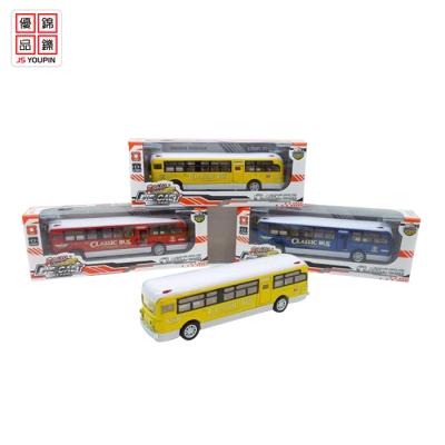 China Diecast Toy Pull Back Alloy Scale Model Toy Bus With Light And Music for sale