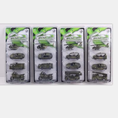 China 1:64 diecast toy four diecast military cars rolling on the ground alloy metal toys small for children play for sale