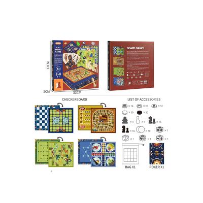 China Amazon Garden Hot Selling Intelligent Educational Children 16 In 1 Chess Game Puzzle Toys For Children Play 32*32*5cm for sale