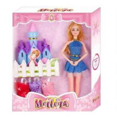 China Cartoon Toy 11.5 Inch 11 Inch Joint Solid Doll Set With Castle And Clothes For Girl Play for sale