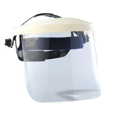 China Impact Polycarbonate Safety Face Shield PPE Face Shield CE EN166 Approved for sale