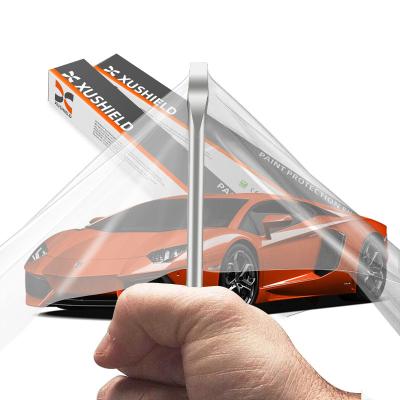 China XUSHIELD 8.5mil Hoog glanzende hydrofobie hoge kwaliteit Anti-Kratten Warmte reparatie Duidelijke TPU Auto Verf Beschermingsfilm Te koop