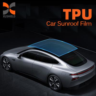 China XUSHIELD Wholesale 99% Heat Rejection UV Blocking Light Blue Car Sunroof Window Film TPU Panoramic Skylight Protection Film for sale