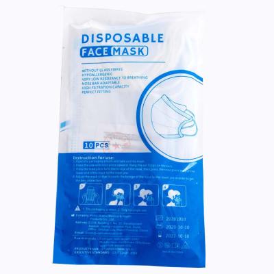 China Breathable Top Selling Guaranteed Quality 10 Pcs CE 3 Ply Face Mask Earloop Face Mask Medical for sale