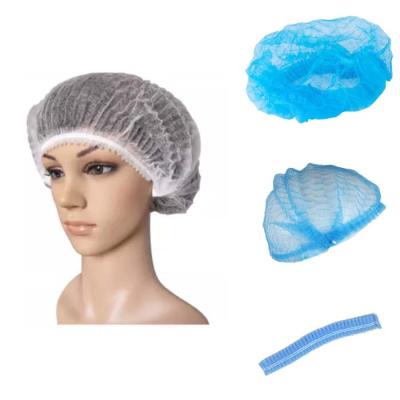 China High Strength Anti Dust Hat Head Cover Buffing Non Woven Disposable Hats Hair Nets for sale