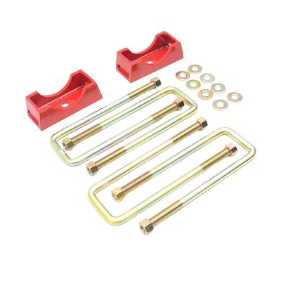 China 2 Inch Block Rear Lower Upgrade Kit For Hilux Triton Dmax Navara Ranger Leaf Spring Spacers Red Steel Suspension for sale