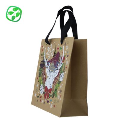 China Hot Sale Recyclable Christmas Design Bag Gift , Christmas Kraft Paper Bag Gift Paper Bag for sale