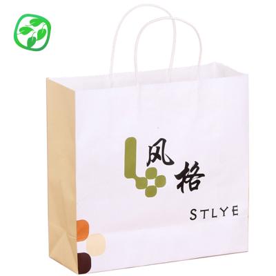 China Eco Friendly Recyclable White Paper Gift Bag , Recyclable Kraft Paper Bag Gift Shopping Bag for sale