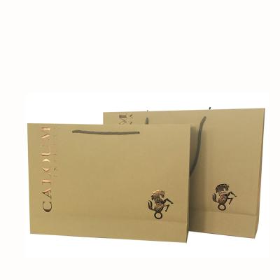 China Manufacturer Recyclable Wholesale Without Plastic Gold Foil Customized Luxury Paper Shopping Bag Printed for sale