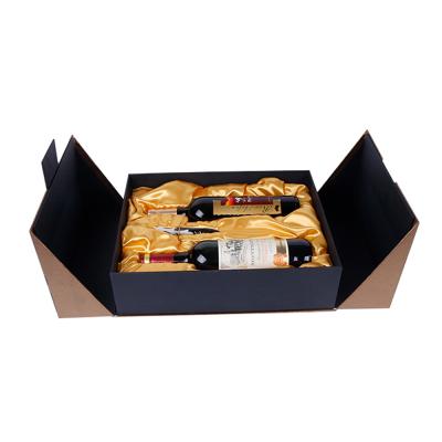 China Foldable Magnet Handmade Production Printing Matte Outdoor Wine Bottle Retail Gift Box With Foam Insert for sale