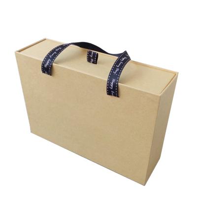 China Handmade Slipper Garment Packaging Retail Box , Handle Paper Gift Drawer Box for sale