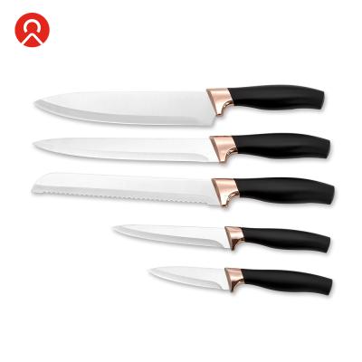 China 2020 Newest 5pcs 3CR13 Stainless Steel Kitchen Knives Viable Chef Knife Slicing Knife Set for sale