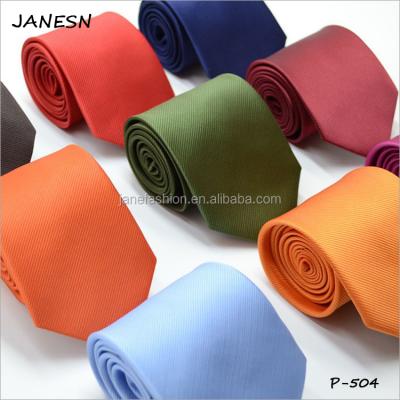 China Colorful 100% Polyester Mens Tie Woven Cheap Solid Color Polyester Chinese Ties for sale