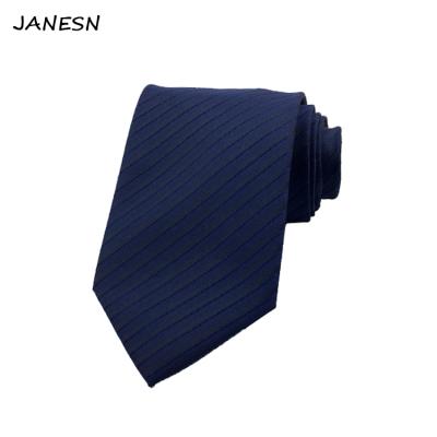 China 100% Polyester Navy Woven Solid Color Ties For Men for sale