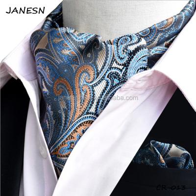 China Polyester Classic Mens Scarf Paisley Floral Jacquard Woven 100% Tie Square And Pocket Scarf Sets for sale