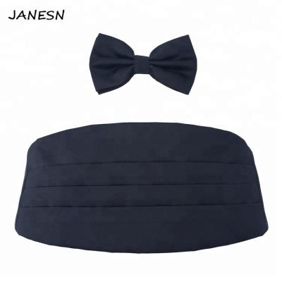 China Clothing Accessories Men's Formal Satin Black Bow Tie And Broad Belt Set Many Colors Available for sale