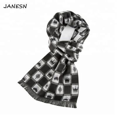 China Microfiber JANE Viscose Mens Scarf Long Warm Polyester Winter Knit Scarves For Fashion Men for sale